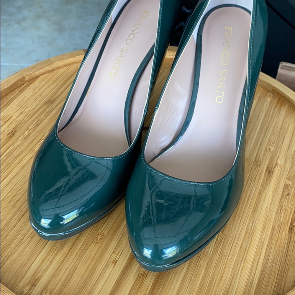 Deep green Franco sarto patent leather high heels